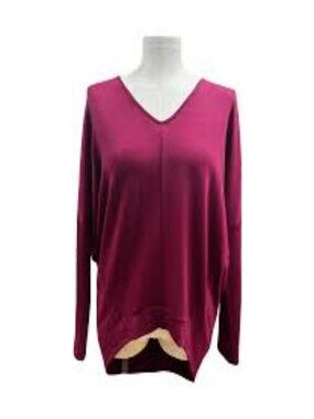 ✨ Kit and Ace Draped V-Neck Top – Raspberry Pink | XS